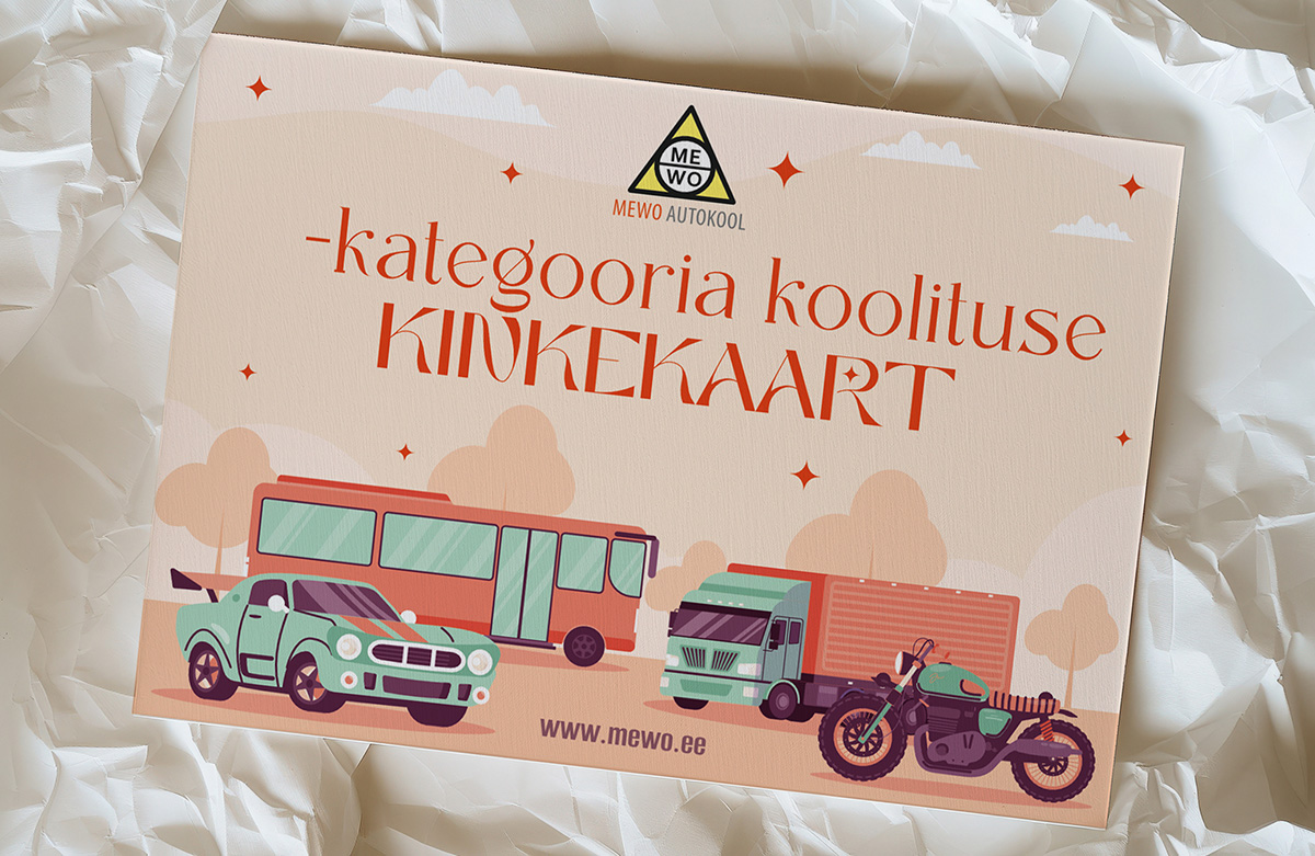 Подарочная карта автошколы Mewo.